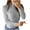 Gray, variant on YUGYXL Women's Fall Turtleneck Sweaters Button Long Sleeve Sweaters Casual Knit Pullover Comfort Jumper Tops Coffee M