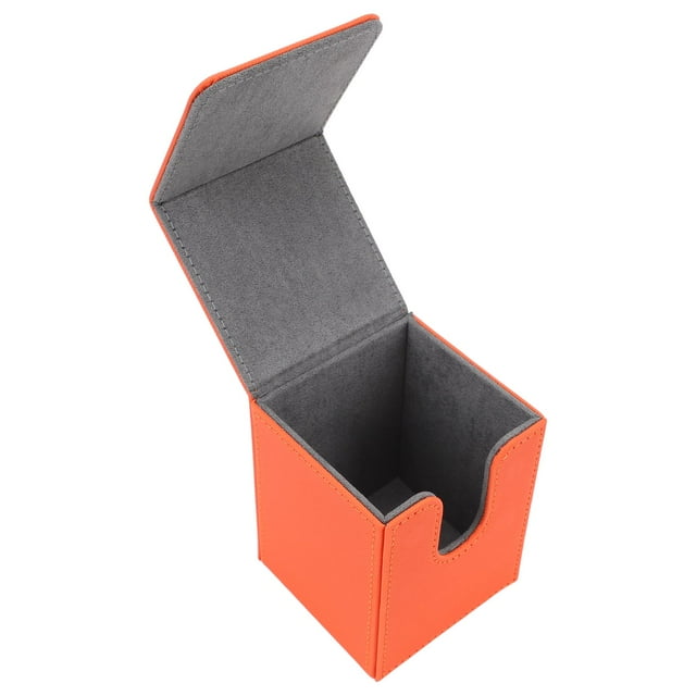 Magnetic Card Box Holds 100 Cards, PU Leather Card Holder Game Card Storage Case Box with Magnet Closure for Tables, Desks, Shelves