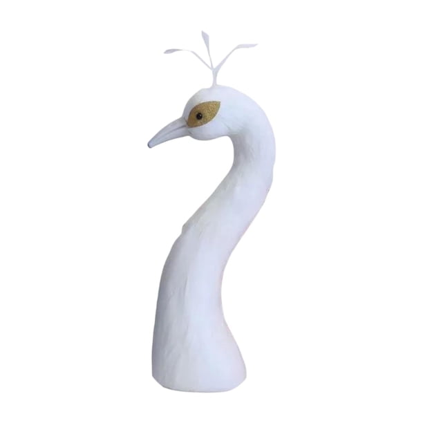 Cabeza de maniquí de pavo real, arreglo floral, escultura decorativa, modelo de cabeza de pavo real para Blanco