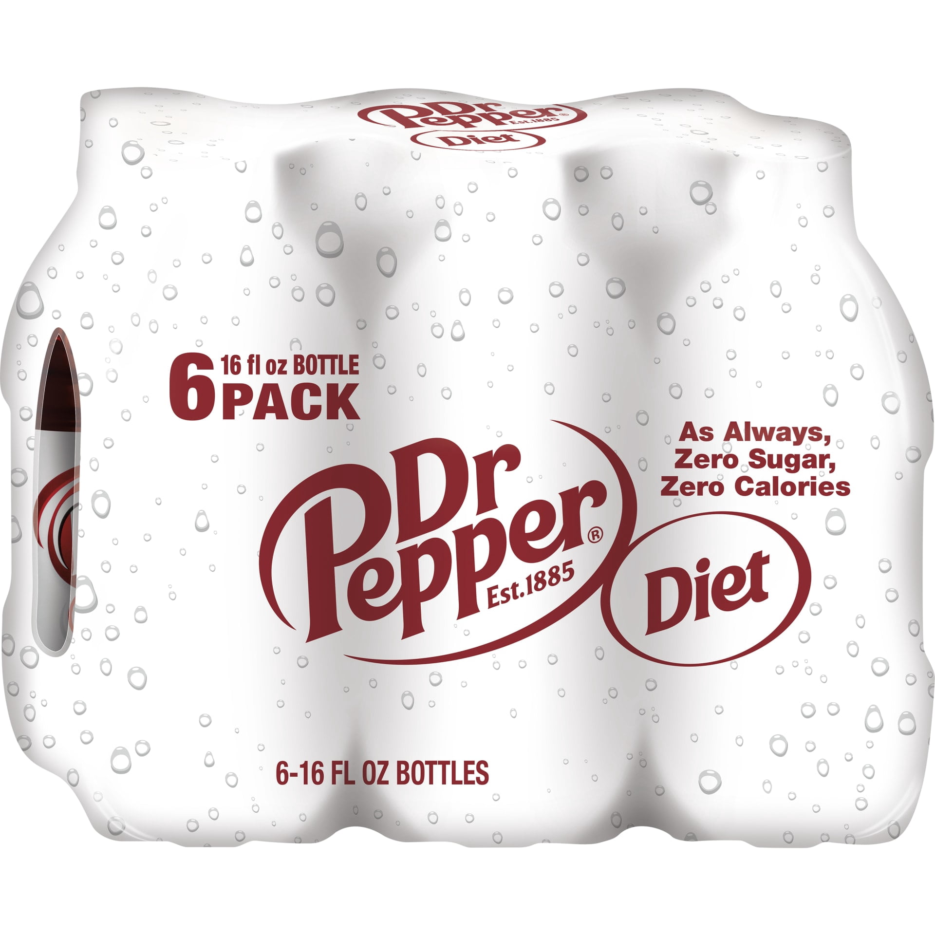 (4 pack) Diet Dr Pepper Soda Pop, 16 fl oz, 6 Pack Bottles