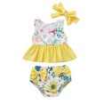 thumbnail image 1 of Traje De Baño Para Niñas Traje De Baño Infantil Sin Mangas Playa Girasoles Tankinis Traje De Baño Diadema Conjunto Amarillo Odeerbi LM103-256, 1 of 8