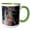 Green/White, variant on 3drose, Greece, Epirus, Moni Tsoukas Monastery, Fresco of Saint George, 11oz Two-tone Green Mug