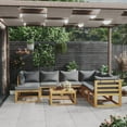 thumbnail image 1 of vidaXL 8 Piece Garden Lounge Set with Cushion Solid Acacia Wood, 1 of 5