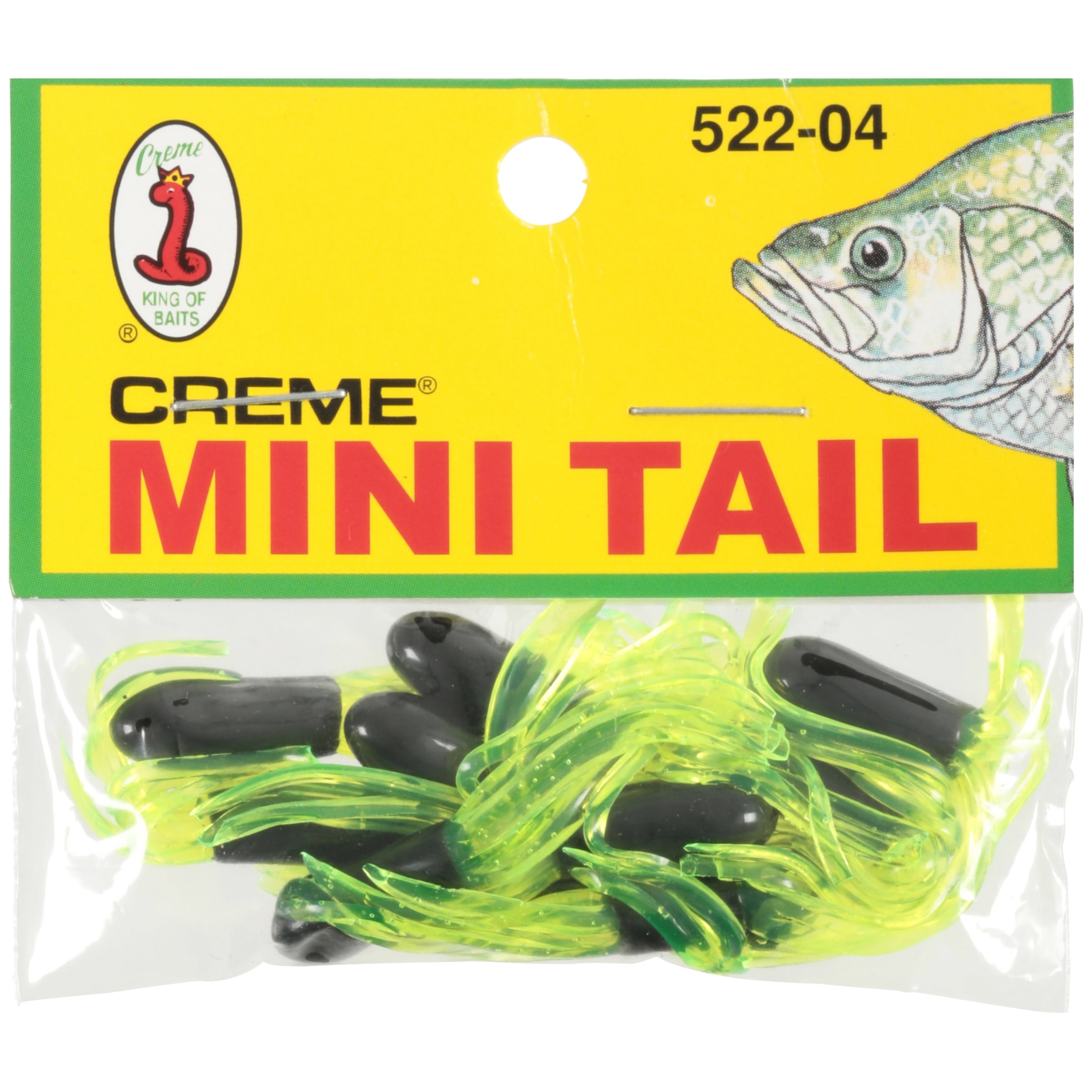 Creme Mini Tails Lures 10 Pack, Black Chart