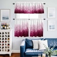 thumbnail image 2 of Gradient Pink Kitchen Curtains Valances and Tiers Set of 3 Modern Abstract Art Watercolor Pink Forest Tier Curtains and Valance with Rod Pocket for Small Windows, 27.5"x24", 2 of 9