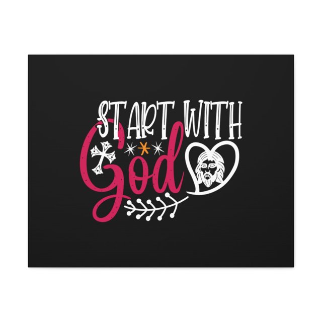 Scripture Walls Start With God Proverbs 1:7 Christian Wall Art Bible Verse Print Ready to Hang Unframed