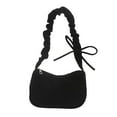 thumbnail image 2 of RBCKVXZ Corduroy Crossbody Bags for Women, Trendy Medium Crescent Bag, Lightweight Woman Over Shoulder Purse with Bow - Black, 2 of 6
