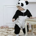 thumbnail image 6 of Newborn Baby Boys Girls Panda One Piece Long Sleeve Cotton Rompers Clothes Set, 6 of 7