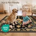 thumbnail image 4 of ODIKA 3'x5' Ultra-Soft Throw Mat, Gothic Vintage Medallion With Ornate Floral Scroll Corner Accents None Washable, Bare feet friendly, Easy Care Indoor rug for Bedside, Vanity, 4 of 7