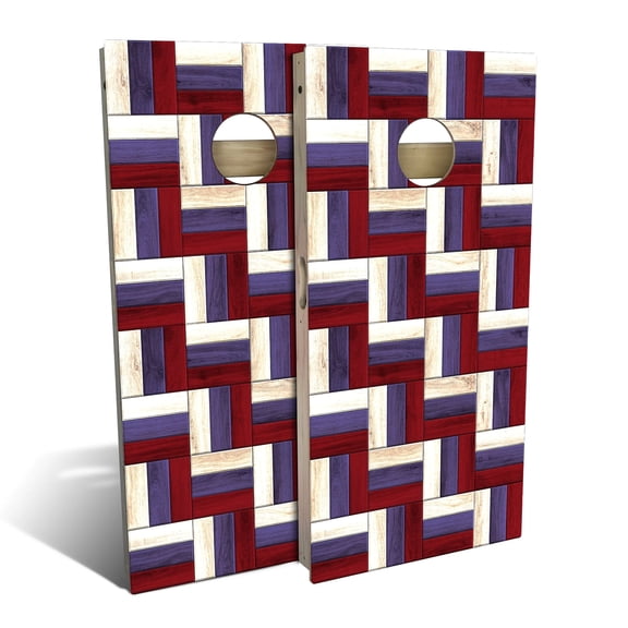 Skip's Garage | Patriotic Pattern Cornhole Board Set | Includes Boards & Bags | Choose Your Size & Accessories