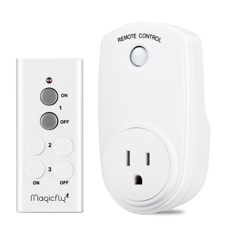 Light Switch Decal Oak Leaf Wireless Remote Control Power Outlet Plug Light Switch Socket (1 Outlet, 1 Remote) ()