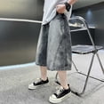 thumbnail image 4 of Lullu Boys Distressed Jean Shorts Summer Casual Baggy Denim Shorts Streetwear, Sizes 4-13, 4 of 7
