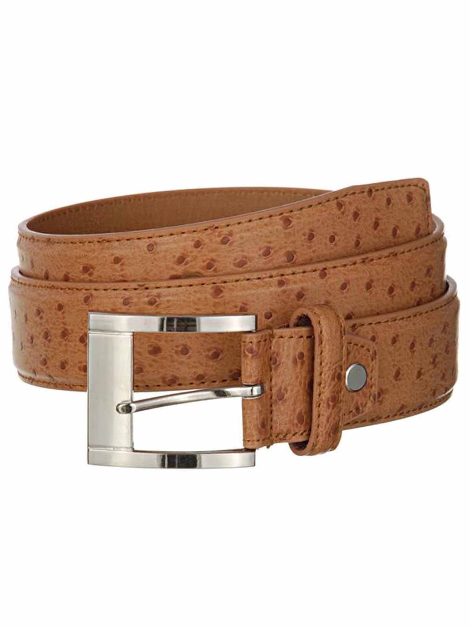 Luxury Divas - men's ostrich leather belt with chrome buckle - Walmart ...