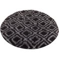 thumbnail image 2 of Moroccan Boho Vintage Area Rugs Fluffy Plush Circle Rug Washable Retro Area Rugs Shaggy Carpet Mat for Living Room Bedroom Dinning Room, 2.6 ft, Black, 2 of 3