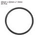 thumbnail image 2 of Sello de aceite de goma negra mecánica O Ring Junta 25mm x 22mm x 1.5mm 20Pcs, 2 of 5