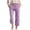 Purple, variant on UJNDER Kids Solid Washed Crinkled Drawstring High Waisted Wide Leg Capri Trousers with Pockets Comfy Kids Pants,Light Green,8-9 Years