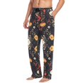 thumbnail image 2 of FORMRS Mens Pajama Pants with Pockets Sleepwear Lounge Bottoms Sizes S-2XL, Black Floral Pattern, 2 of 7