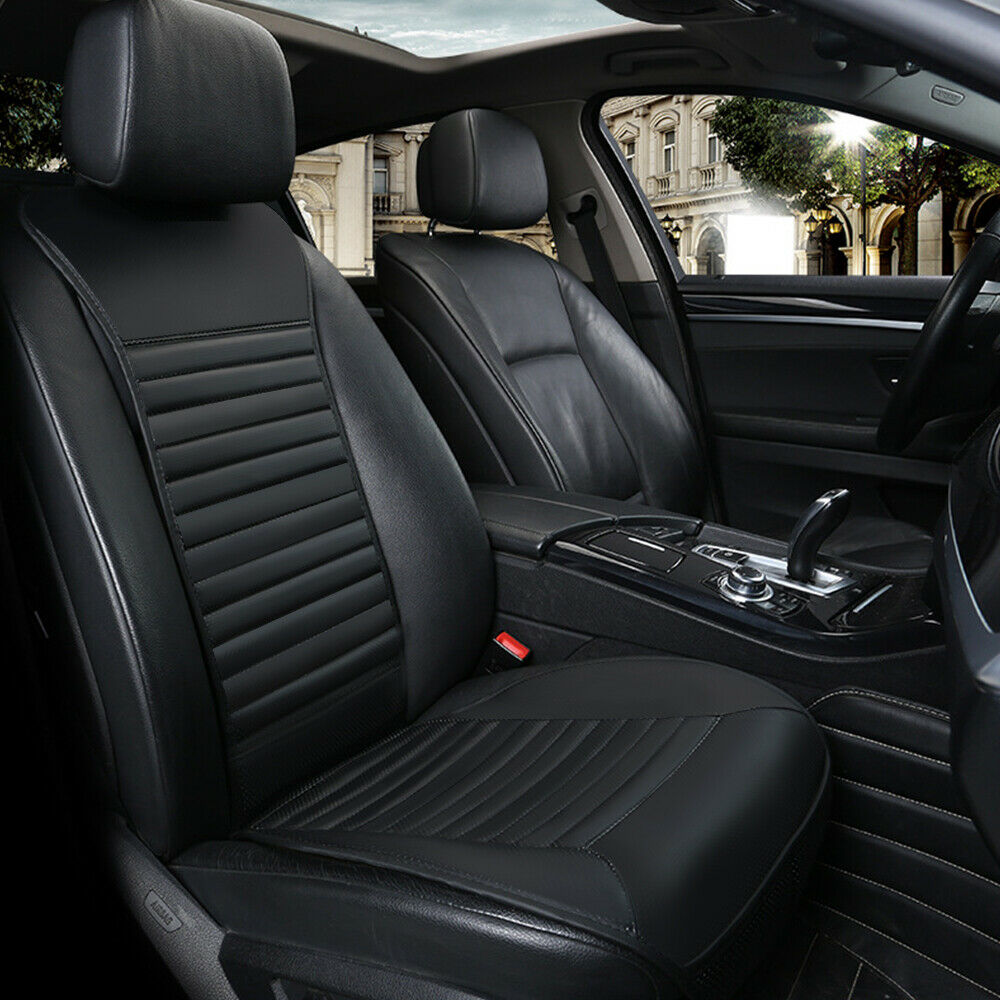 Deluxe PU Leather Car Seat Cover Universal Front Back Seat Cover Bamboo