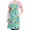 thumbnail image 5 of Pioneer Flower Floral Print Pattern Apron for Women and Men, Cotton Linen Waterproof with Pockets, Adjustable, 33x27 Inch for Kitchen, Gardening, BBQ, Salon, 5 of 6