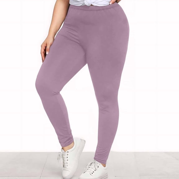 ylioge XL-5X Womens Plus Size Yoga Pants High Waisted Running Leggings Trousers Ladies Casual Solid Color Stretchy Slim Comfort Athletic Workout Pant