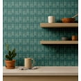 thumbnail image 4 of S4Sassy Mosaic Tile Pattern Wallpaper - Teal Wall Covering, 25" X 240" Self-Adhesive Textured Vinyl Wall Paper, Walls Wrap, Modern Minimalist Wallpaper For Office, Bedroom, Workspaces, 4 of 8