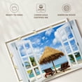 thumbnail image 6 of Elephant Stock Window To Paradise Beach Wall Art - Horizontal Canvas Wall Art - Living Room Wall Decor - Beach Canvas - White And Green Decor - 51" x 34", 6 of 8