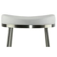 thumbnail image 5 of Cortesi Home Bianco Backless Counter Height Stools in Brushed Stainless Steel, Set of 2, White, 5 of 5