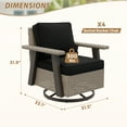 thumbnail image 4 of INTER HUT Serenity Retreat 360° Swivel Rocker Patio Chair, Outdoor Rattan Swivel Chair with Cushions, Set of 4, Beige/Black, 4 of 9