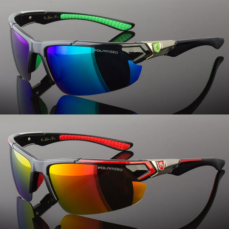 New Men Polarized Sunglasses Sport Wrap Around Mirror Driving Eyewear  Glasses
