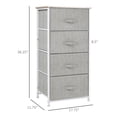 thumbnail image 3 of HOMCOM Commode de Rangement en Lin à 4 Tiroirs avec Cadre en Métal, 3 of 10