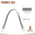 thumbnail image 2 of Uxcell 2 Pcs Metal PU Leather Purse Handle Strap Replacement for DIY Women Clutch Bag Handbags Grey 17 inch, 2 of 7