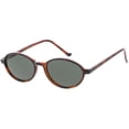 thumbnail image 2 of True Vintage Oval Sunglasses Slim Arms Neutral Colored Round Lens 49mm (Orange Tortoise / Smoke), 2 of 4