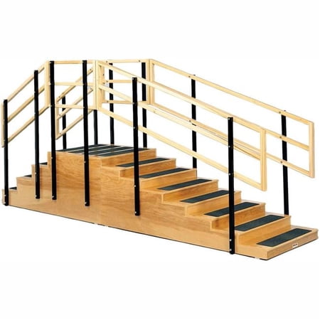 Two-Sided Convertible Training Stairs with Platform - 36 x 36 in.