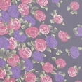 thumbnail image 2 of Zelouf Single Border Rose Print On High Density Chiffon  , Sewing, DIY, Crafts Fabric by the Yard, Blk/fuchs/purpl, 7 Yard, 2 of 2