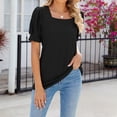 thumbnail image 4 of Women's New Spring And Summer Round Neck Shirt Popular Button Decoration Short Sleeved T Top Casual T Shirt for Women Womens T Shirts Casual Short Sleeve Tee Shirt Women Womens Athletic Shirts Short, 4 of 7