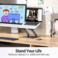 thumbnail image 2 of Adjustable Laptop Stand Ergonomic with Rotating Base Foldable & Portable Laptop Riser Compatible with MacBook Dell HP Lenovo and Other Laptops (Silver), 2 of 8