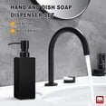 thumbnail image 6 of GM GMISUN Glass Soap Dispenser, Matte Black Soap Bottle with Pump for Kitchen and Bathroom-350ml, 6 of 7
