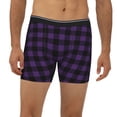 thumbnail image 2 of Men'S Boxer Briefs, Purple Black Plaid Soft And Breathable Mens Underwear Boxer Briefs With Widen Waist, 2 of 2
