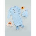 thumbnail image 3 of Diconna Baby Ribbed Solid Sleeping Bag Long Sleeve Buttoned Round Collar, 3 of 8