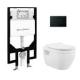thumbnail image 6 of Ivy Wall-Hung Toilet Bundle 0.8/1.6 GPF Dual Flush in Glossy White with Black Flush Plate, 6 of 12