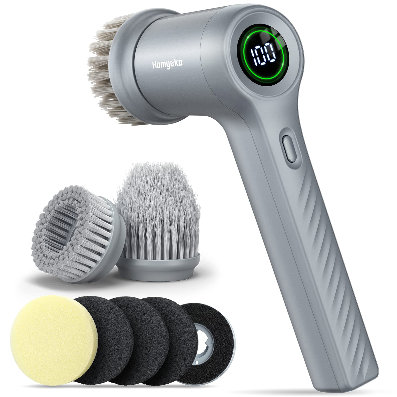 VEVOR Electric Spin Scrubber, Cordless Electric Cleaning Brush with Auto  Detergent Dispenser & 2 Adjustable Speeds, Portable Power Shower Scrubber  with 5 Replaceable Brush Heads for Bathroom, Tub