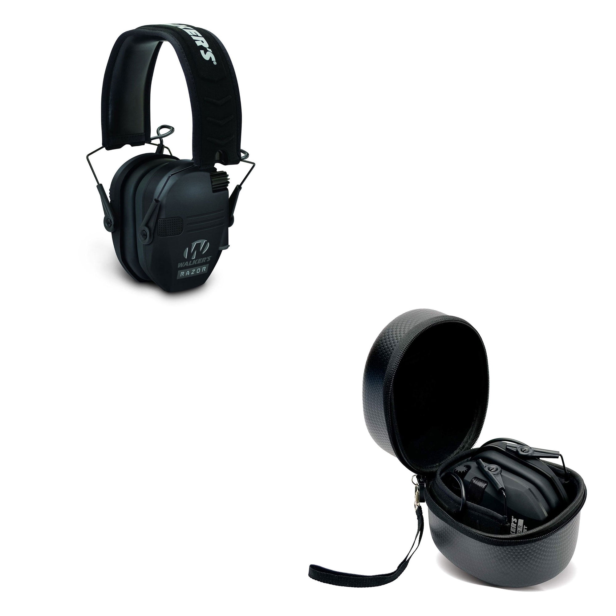 Walker's Razor Slim Shooter Folding Noise Reduction Earmuffs (Black) w