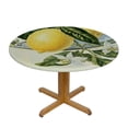 thumbnail image 3 of HAOXIT Round Watercolor Lemon Yellow White Table Cloth Table Cover Decorative for Holiday Picnic Party Dining Room Home Indoor Outdoor Decor 42-46, 3 of 8