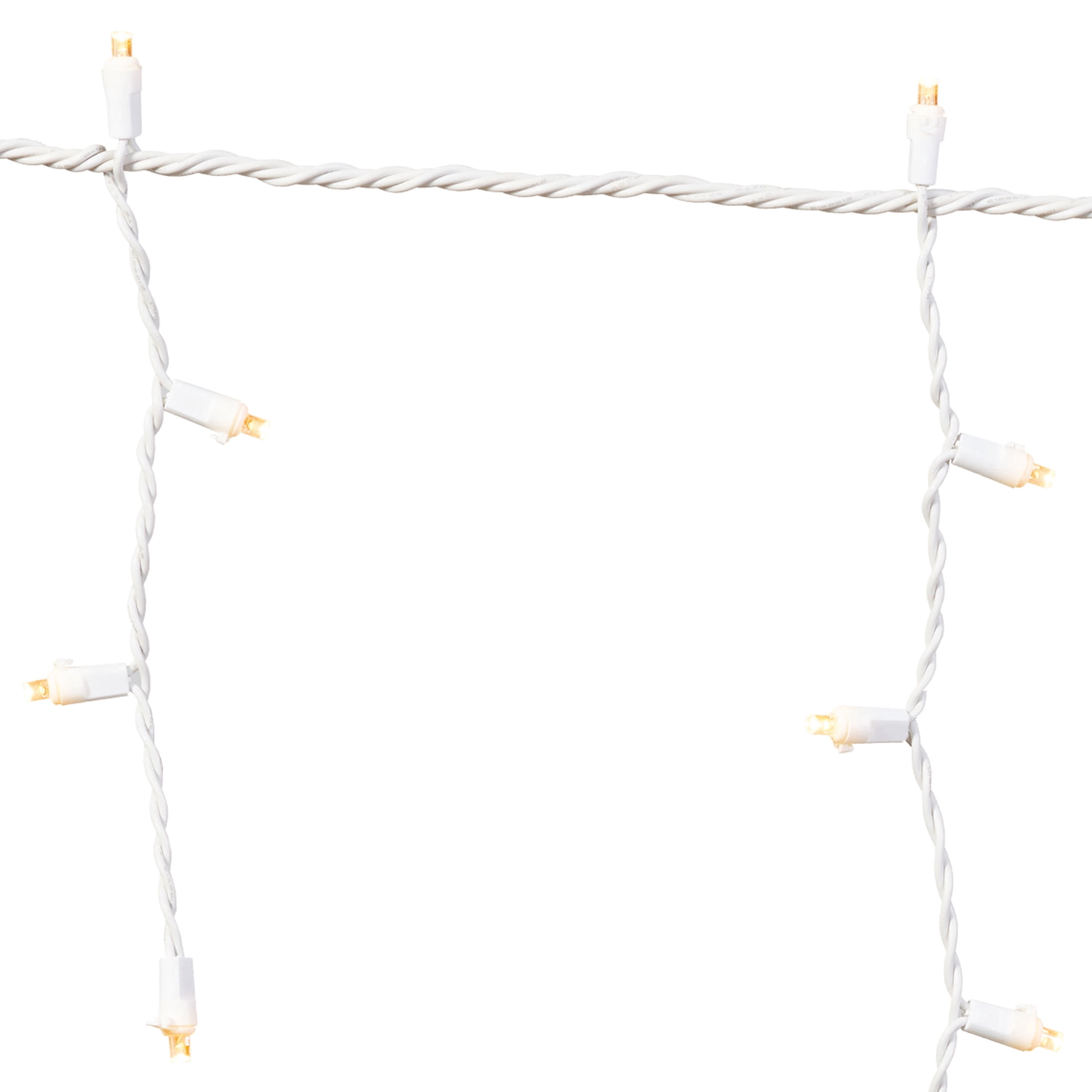 Indoor/Outdoor 200-Count LED 8-Function Sync Christmas Icicle Lights, Warm White, White Wire, 24', by Holiday Time