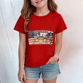thumbnail image 2 of mgoYE 250th Anniversary USA Flag Shirt Girls 250 Years America Anniversary Shirt Girls Boys 250th Independence Day Freedom Shirt USA Flag Star and Stripes Tee(Red,7-8 Years), 2 of 4