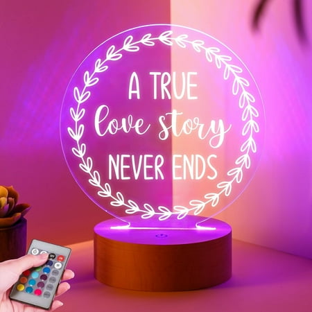 

Valentine S Day Gifts For Him Her Gifts For Couples Romantic Keepsakes For Family Color-Changing Customized Led Night Light - Ideal For Boyfriend Girlfriend