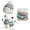 White, variant on Brilliant Scarf and Gloves Sets for Women under $5.00 Winter New Thickened Warm Women's Snowflake Hat Gloves Scarf Three-piece Set Blue