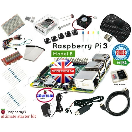 Raspberry Pi 3 B+ Ultimate Starter Kit Wifi HDMI, Breadboard SD Card Class 10
