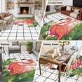 thumbnail image 5 of Flamingo Area Rugs 6'x9', Washable Small Throw Rugs for Kitchen Dining room, Summer Botanical Flowers Tropical Leaves Plaid Indoor Outdoor Rug Non-Slip Low Pile Carpet Runner Reversible Floor Mats, 5 of 8
