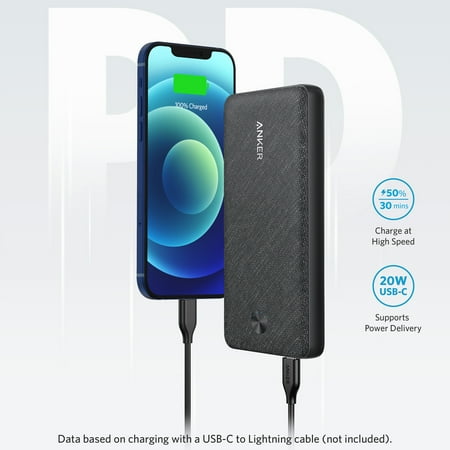 Anker PowerCore III Sense 20K USB-C Portable Battery Charger - Black